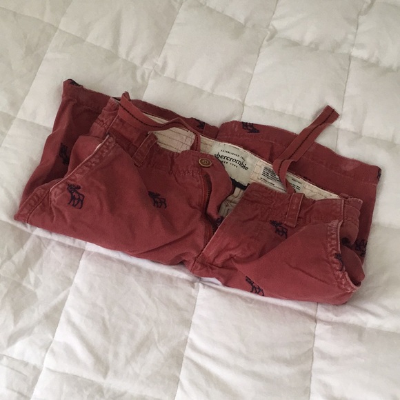 🥀Abercrombie Dark Salmon Pink Cargo Shorts🥀 - Picture 3 of 3